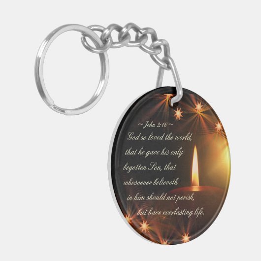 ヨハネ3:16神は世を愛されたからである。 キーホルダー (正面左)