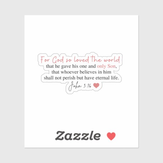 ヨハネ3:16神は世を愛されたからである シール (シート)