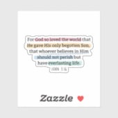 ヨハネ3:16神は世を愛されたからである シール (シート)