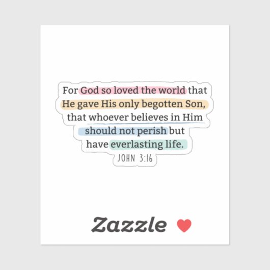 ヨハネ3:16神は世を愛されたからである シール (シート)