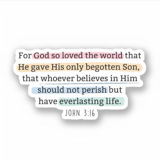 ヨハネ3:16神は世を愛されたからである シール (正面)