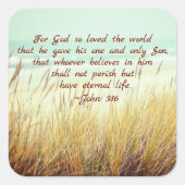ヨハネ3:16神は世を愛されたからである。 スクエアシール (正面)