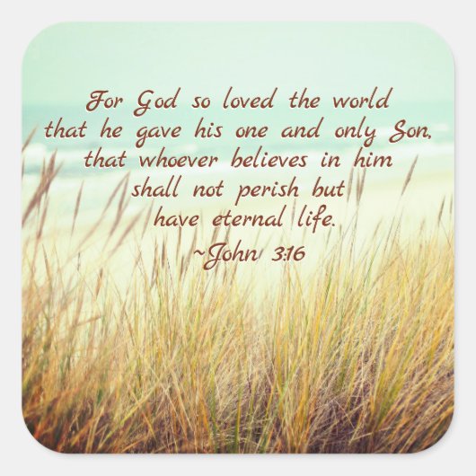 ヨハネ3:16神は世を愛されたからである。 スクエアシール (正面)