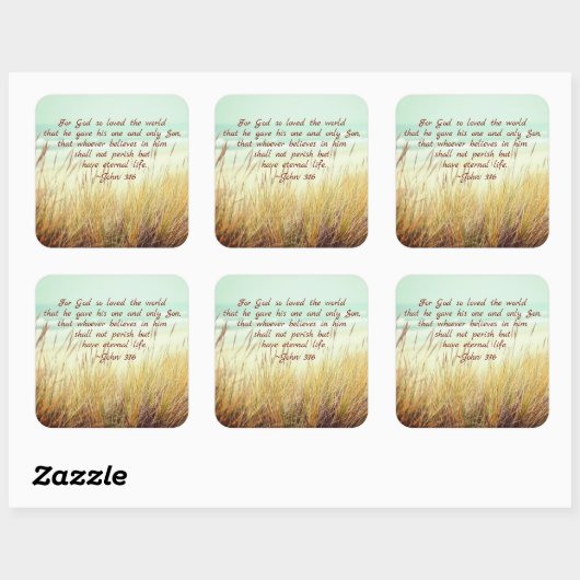 ヨハネ3:16神は世を愛されたからである。 スクエアシール (シート)