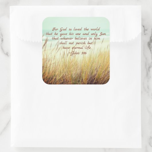 ヨハネ3:16神は世を愛されたからである。 スクエアシール (バッグ)