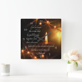 ヨハネ3:16神は世を愛されたからである。 スクエア壁時計 (ホーム)