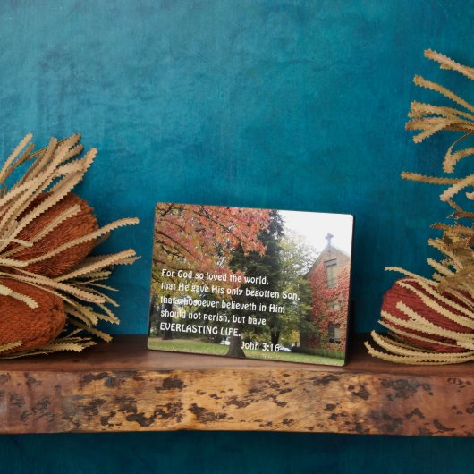 ヨハネ3:16神は世を愛されたからである フォトプラーク (側面)