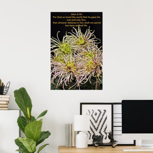 ヨハネ3:16神は世を愛されたからである ポスター (ホームオフィス)