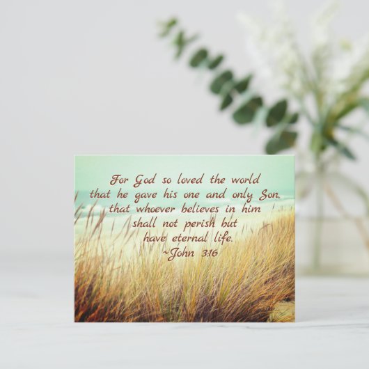 ヨハネ3:16神は世を愛されたからである。 ポストカード (スタンド正面)