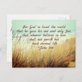 ヨハネ3:16神は世を愛されたからである。 ポストカード (正面/裏面)
