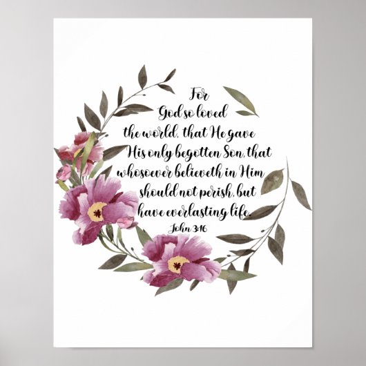 ヨハネ3:16神は世を愛されたからである、聖なる書物、 経典 ポスター (正面)