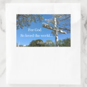 ヨハネ3:16神は世を愛されたからである 長方形シール (バッグ)