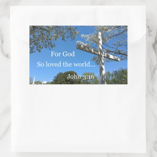 ヨハネ3:16神は世を愛されたからである 長方形シール (バッグ)