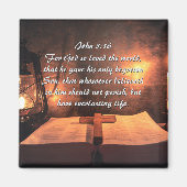 ヨハネ3:16神は世を愛し、提灯 マグネット (正面)