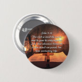 ヨハネ3:16神は世を愛し、提灯 缶バッジ (正面&裏面)