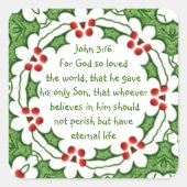 ヨハネ3:16神は世界のクリスマスを愛されたからである スクエアシール (正面)