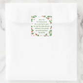 ヨハネ3:16神は世界のクリスマスを愛されたからである スクエアシール (バッグ)