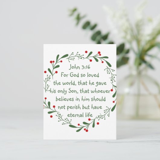ヨハネ3:16神は世界のクリスマスを愛されたからである ポストカード (スタンド正面)