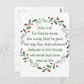ヨハネ3:16神は世界のクリスマスを愛されたからである ポストカード (正面/裏面)