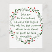 ヨハネ3:16神は世界のクリスマスを愛されたからである ポストカード (正面)