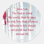 ヨハネ3:16神は世界のクリスマスを愛されたからである ラウンドシール (正面)