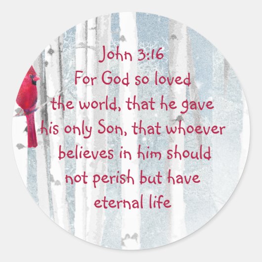ヨハネ3:16神は世界のクリスマスを愛されたからである ラウンドシール (正面)