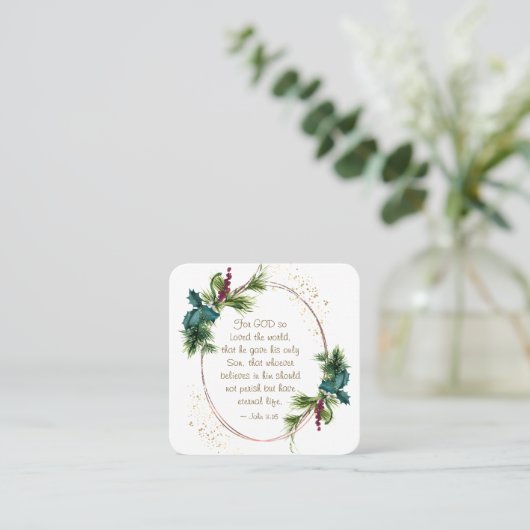 ヨハネ3:16神は世界のクリスマスを愛された スクエア名刺 (スタンド正面)