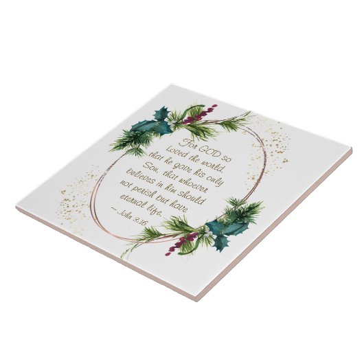 ヨハネ3:16神は世界のクリスマスを愛された タイル (側面)