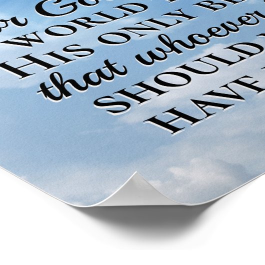 ヨハネ3:16神は世界の木十字架を愛した ポスター (角)