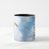 ヨハネ3:16神は世界の木十字架を愛した マグカップ (中央)