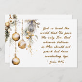 ヨハネ3:16神は世界の聖書のクリスマスを愛した シーズンカード (正面/裏面)