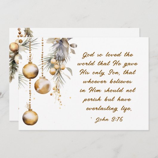 ヨハネ3:16神は世界の聖書のクリスマスを愛した シーズンカード (正面/裏面)