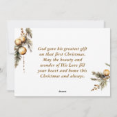 ヨハネ3:16神は世界の聖書のクリスマスを愛した シーズンカード (裏面)