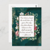 ヨハネ3:16神は世界の聖書のクリスマスを愛した ポストカード (正面/裏面)