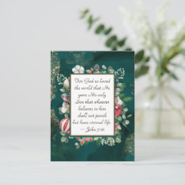 ヨハネ3:16神は世界の聖書のクリスマスを愛した ポストカード