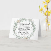 ヨハネ3:16神は世界の聖書の聖句を愛された カード (黄色い花)