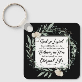 ヨハネ3:16神は世界の聖書の聖句を愛された キーホルダー