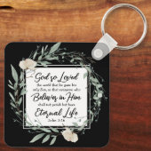 ヨハネ3:16神は世界の聖書の聖句を愛された キーホルダー (裏面)