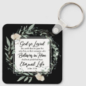 ヨハネ3:16神は世界の聖書の聖句を愛された キーホルダー (裏面)