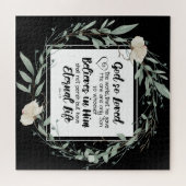 ヨハネ3:16神は世界の聖書の聖句を愛された ジグソーパズル (横)