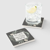 ヨハネ3:16神は世界の聖書の聖句を愛された ストーンコースター (横)