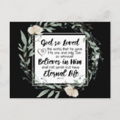 ヨハネ3:16神は世界の聖書の聖句を愛された ポストカード (正面)