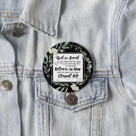 ヨハネ3:16神は世界の聖書の聖句を愛された 缶バッジ (インサイチュ)