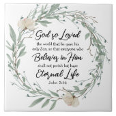 ヨハネ3:16神は世界の聖書の聖句を愛した タイル (正面)