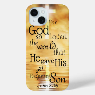 ヨハネ3 16神は世界の聖書の聖句を愛した iPhone 15ケース