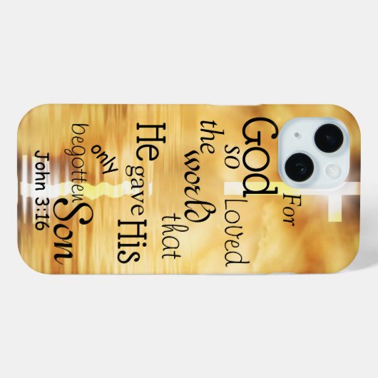 ヨハネ3 16神は世界の聖書の聖句を愛した Case-Mate iPhoneケース (裏面 (横))