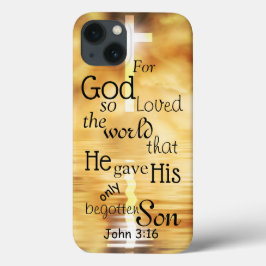 ヨハネ3 16神は世界の聖書の聖句を愛した iPhone 15ケース