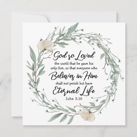 ヨハネ3:16神は世界の聖書の聖句カードを愛した (正面)