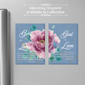 ヨハネ3:16神は世界を愛したフローラクリスチャン マグネット