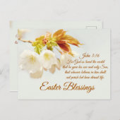 ヨハネ3:16神は世界を愛し、イースター恵み シーズンポストカード (正面/裏面)